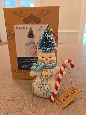 Jim Shore "Candy Cane Crush" Snowman Figurine ORIGINAL BOX